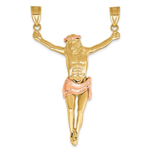 14k Yellow and Rose Gold Body of Christ Pendant 2in