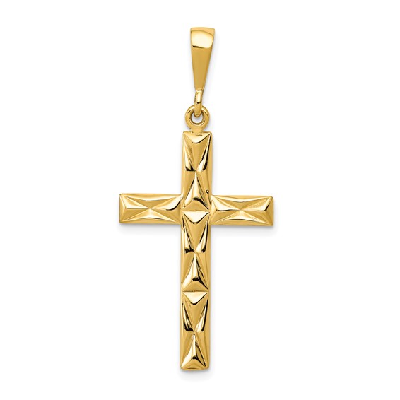 14kt Yellow Gold 1in Reversible Latin Cross Pendant