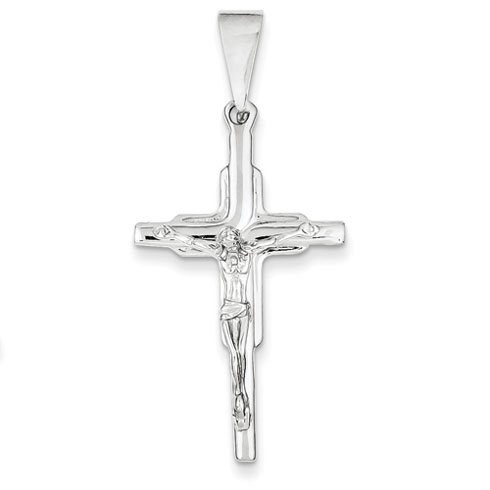 14kt White Gold 1 5/16in Crucifix Pendant