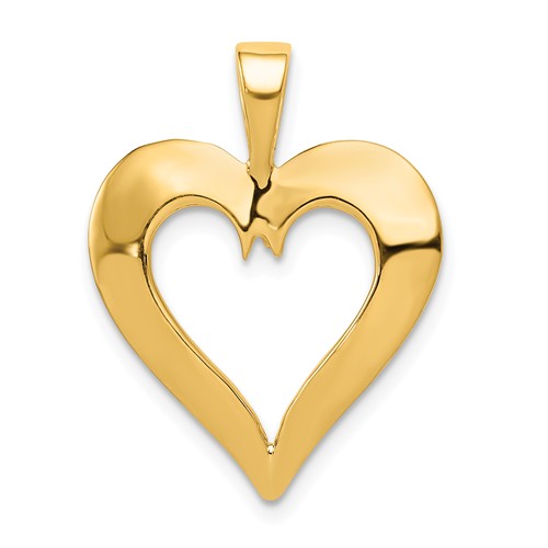 14k Yellow Gold Open Heart Pendant with Notch