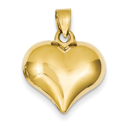 14kt Yellow Gold 5/8in Puffed Heart Pendant