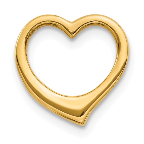 14k Yellow Gold Open Heart Charm Slide 1/2in C2917 | Joy Jewelers