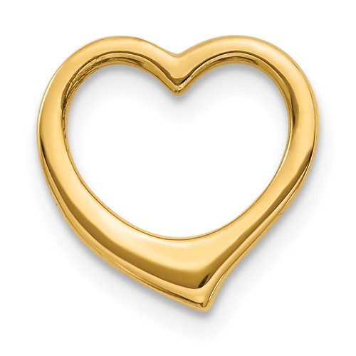 14k Yellow Gold Open Heart Charm Slide 1/2in