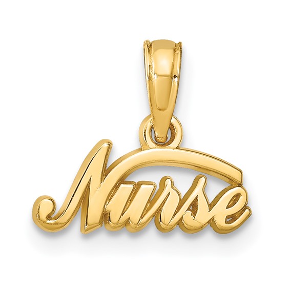 14kt Yellow Gold Nurse Script Pendant