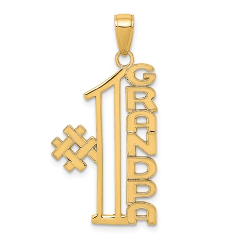 14k Yellow Gold #1 Grandpa Pendant 1in