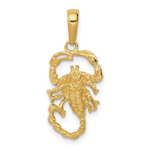 14k Yellow Gold Small Scorpion Pendant 5/8in