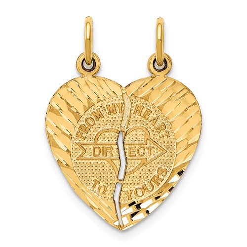14k Yellow Gold From My Heart Directly To Yours Pendant