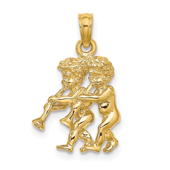 14kt Yellow Gold 3-D Gemini Charm