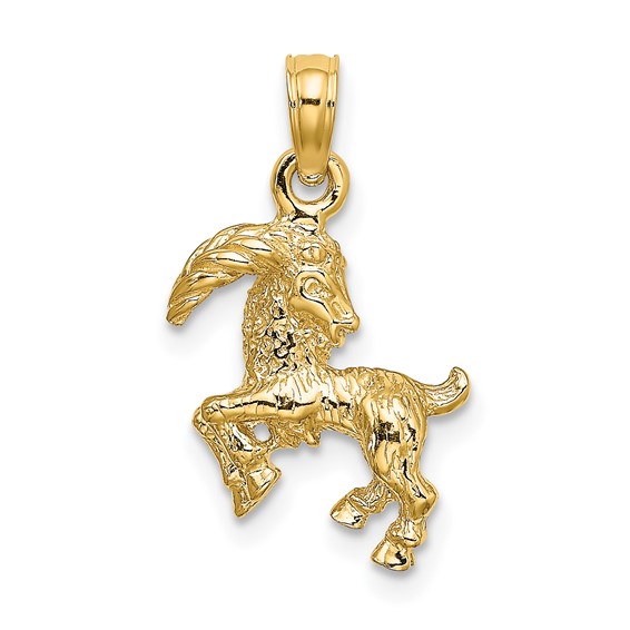 14kt Yellow Gold 3-D Capricorn Charm