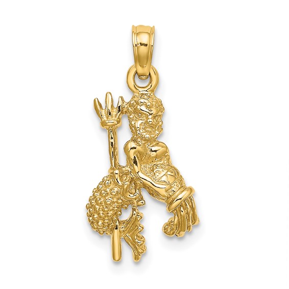 14kt Yellow Gold 3-D Aquarius Charm