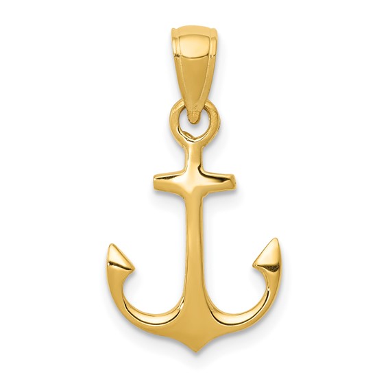 14kt Yellow Gold 5/8in Anchor Charm