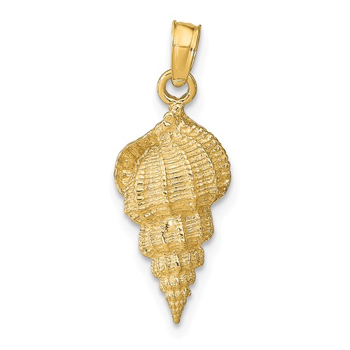 14k Yellow Gold Conch Shell Pendant 5/8in
