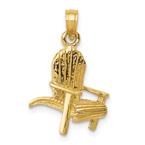 14k Yellow Gold Adirondack Beach Chair Pendant