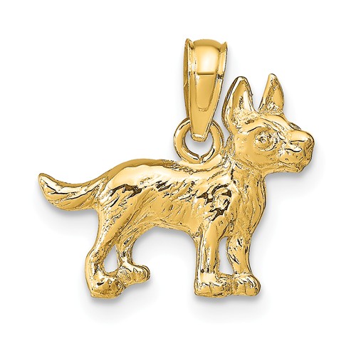 14k Yellow Gold Small Terrier Pendant
