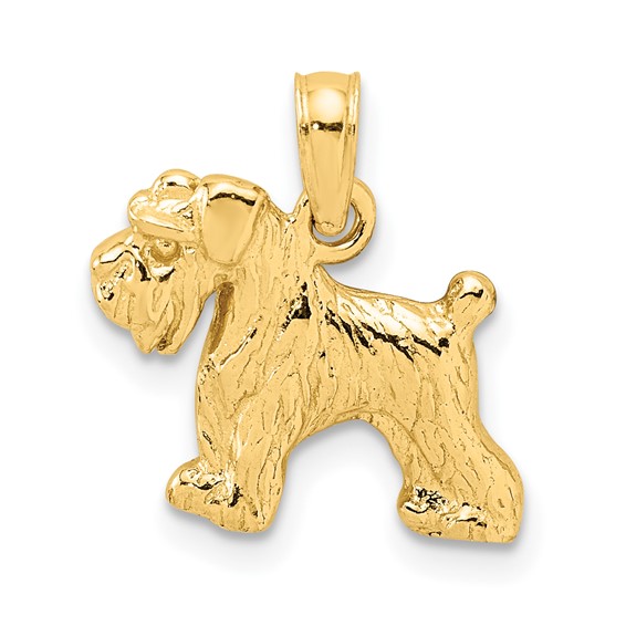 14kt Yellow Gold 1/2in Schnauzer Dog Charm