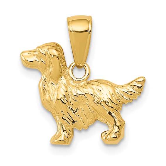 14kt Yellow Gold Springer Spaniel Dog Pendant