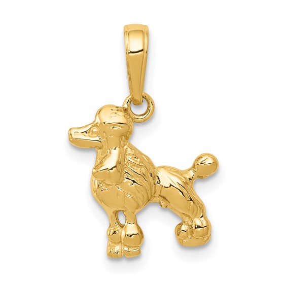 14kt Yellow Gold 1/2in Poodle Charm