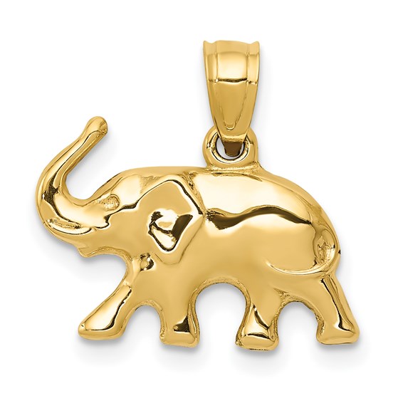 14kt Yellow Gold 1/2in Elephant 3-D Charm