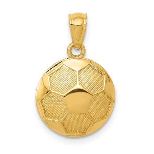 14kt Yellow Gold 1/2in Soccer Ball Charm