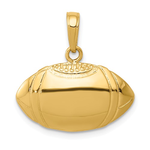 14k Yellow Gold Polished Football Pendant