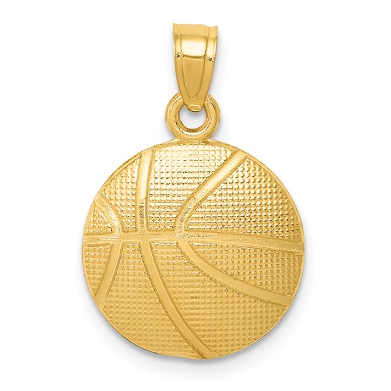 14kt Yellow Gold 1/2in Basketball Charm