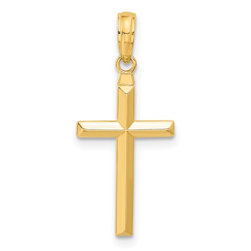 14k Yellow Gold 3/4in Reversible Latin Cross Pendant