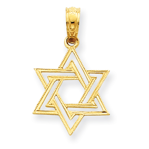 14kt Yellow Gold 9/16in Jewish Star of David Pendant