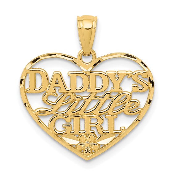 Daddy's Little Girl Pendant 3/4in 14k Yellow Gold
