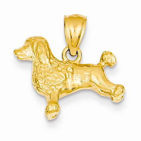 14kt Yellow Gold 3-D Poodle Charm
