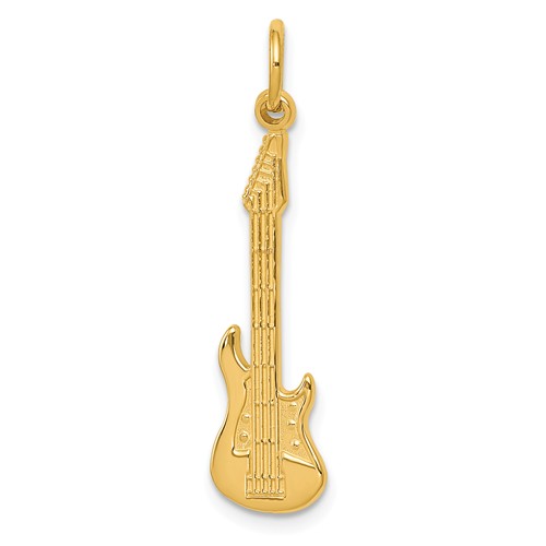 14k Yellow Gold Electric Guitar Pendant 1in
