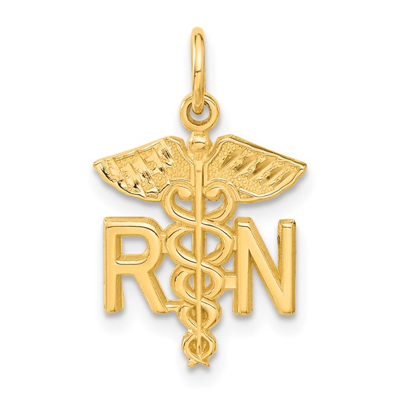 14kt Yellow Gold 3/4in Registered Nurse Charm