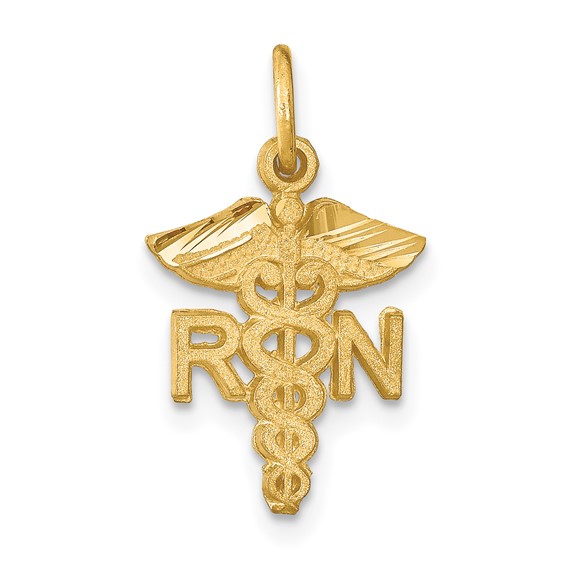 14kt Yellow Gold 5/8in Registered Nurse Charm