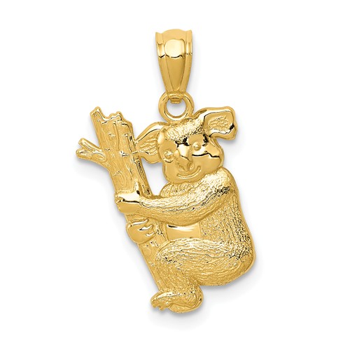 14k Yellow Gold Koala Pendant 5/8in