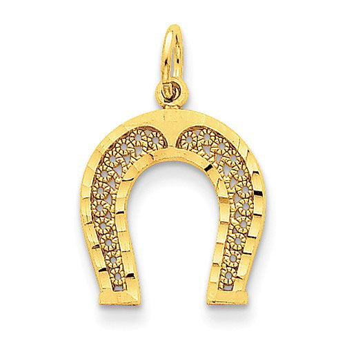 14kt Yellow Gold 5/8in Fancy Horseshoe Charm