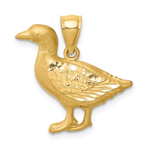 14k Yellow Gold Duck Pendant 3/4in C4574 Joy Jewelers
