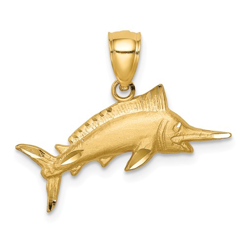 14k Yellow Gold Sailfish Pendant