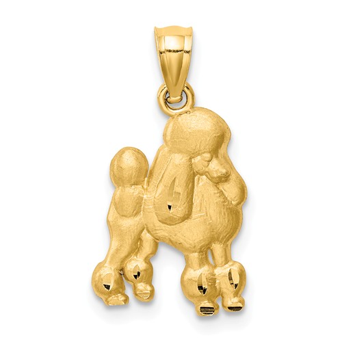 14k Yellow Gold Poodle Pendant 1/2in