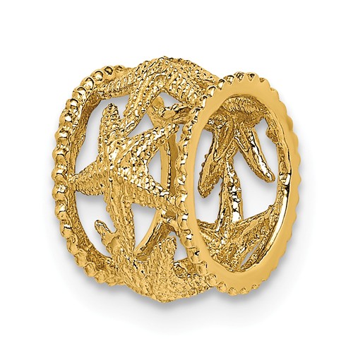 14k Yellow Gold Polished Starfish Chain Slide 3/8in