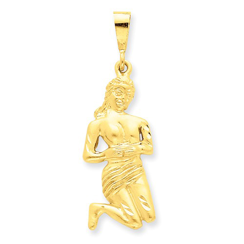 14kt Yellow Gold 1 1/4in Virgo Zodiac Pendant