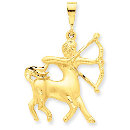 14kt Yellow Gold 1 1/4in Sagittarius Zodiac Pendant