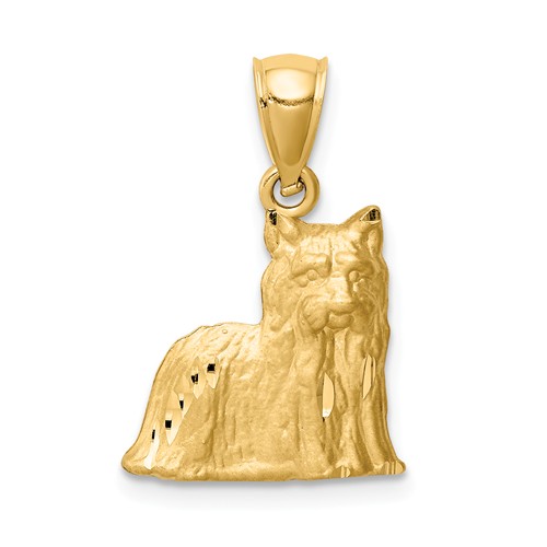 14k Yellow Gold Yorkshire Terrier Pendant 1/2in