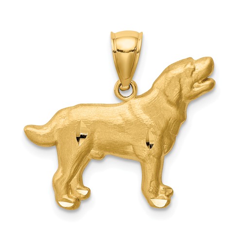 14k Yellow Gold Labrador Retriever Pendant 5/8in