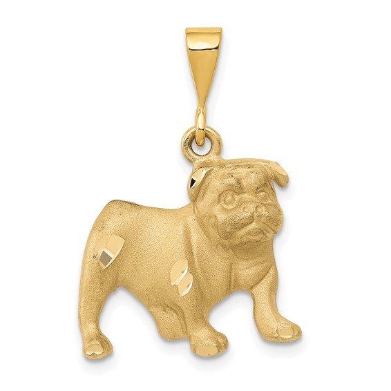 14kt Yellow Gold 5/8in Bulldog Pendant