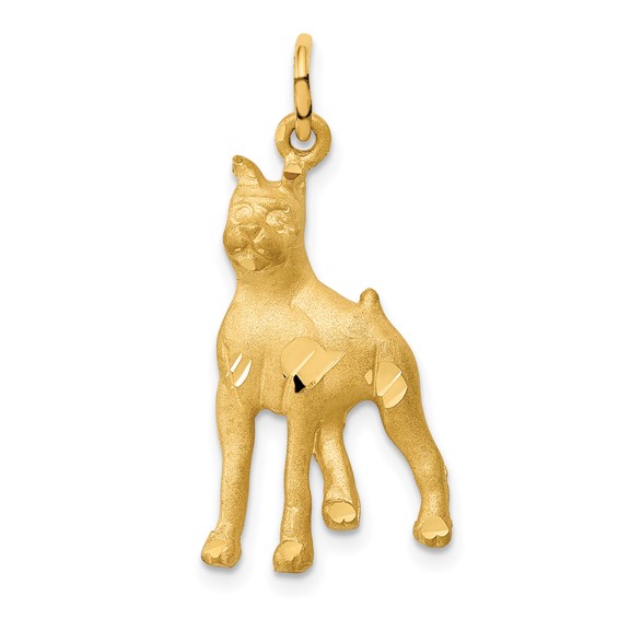 14kt Yellow Gold 3/4in Polished Boxer Charm
