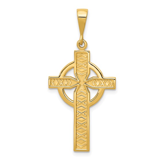 14kt Yellow Gold 15/16in Celtic Cross