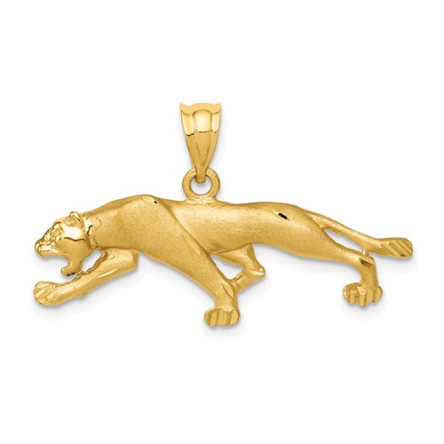 14k Yellow Gold Prowling Panther Pendant