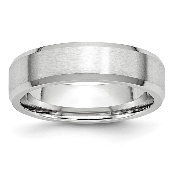 Cobalt 6mm Satin Wedding Band with Polished Edges