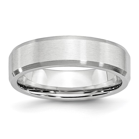 Cobalt 6mm Satin Wedding Band with Beveled Edges