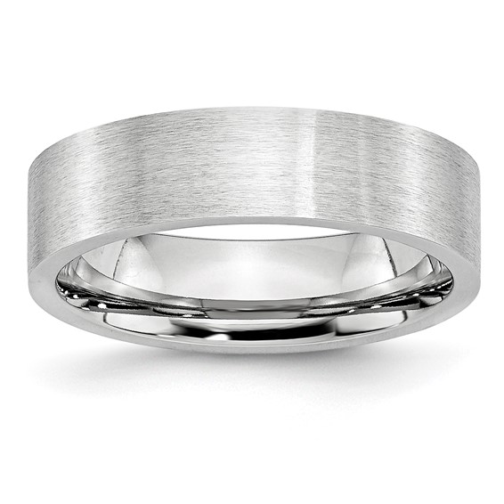 Cobalt 6mm Flat Satin Wedding Band