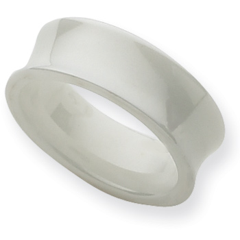 8mm Concave White Ceramic Ring